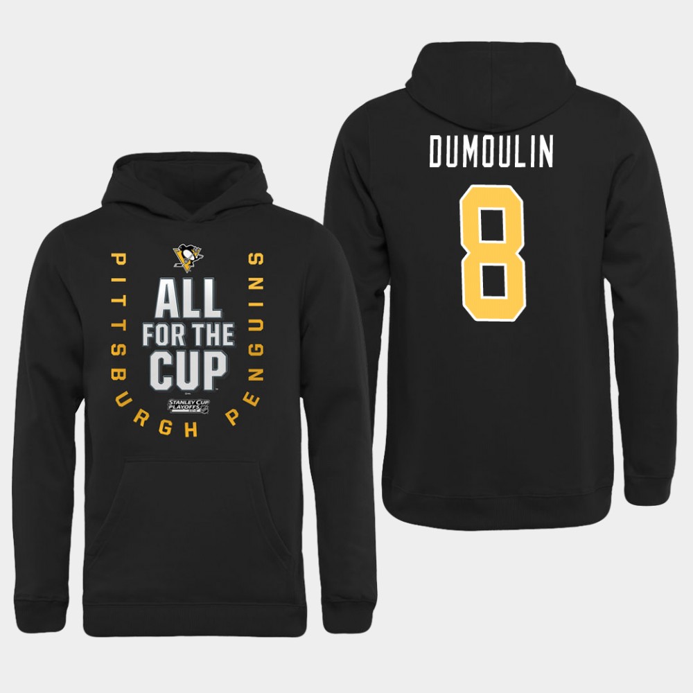 Men NHL Pittsburgh Penguins #8 Dumoulin black All for the Cup Hoodie->more nhl jerseys->NHL Jersey